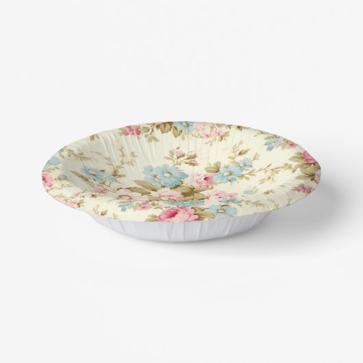 ロマンチックなピンクの英語のバラオン淡い色のイエロー ペーパーボウル (傾斜あり)