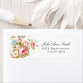 ロマンチックなピンクの英語のバラオン淡い色のイエロー ラベル (インサイチュ)