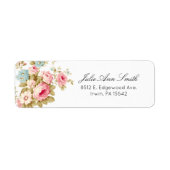 ロマンチックなピンクの英語のバラオン淡い色のイエロー ラベル (正面)