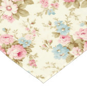 ロマンチックなピンクの英語のバラオン淡い色のイエロー ロングテーブルランナー (コーナー)