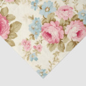 ロマンチックなピンクの英語のバラオン淡い色のイエロー 薄葉紙 (詳細)