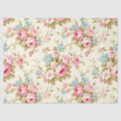 ロマンチックなピンクの英語のバラオン淡い色のイエロー 薄葉紙 (正面)