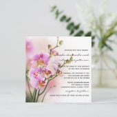 ロマンチックなピンクの蘭の結婚式招待状 招待状 (スタンド正面)