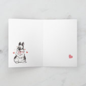 ロマンチックなピンクの蝶とバニーバレンタインデー カード (内部)