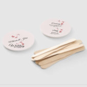 ロマンチックなピンクの蝶庭園の結婚式式 ハンドファン (組立なし)