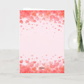 ロマンチックなピンクの記念日とハート&ダンス カード (裏面)