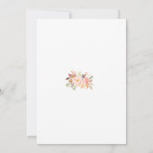 ロマンチックなピンクの赤面結婚の花の夕べ 招待状 (裏面)