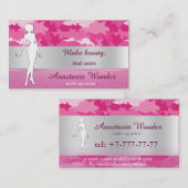 ロマンチックなピンクの迷彩柄がアーティストを作る 名刺 (正面/裏面)