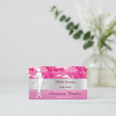 ロマンチックなピンクの迷彩柄がアーティストを作る 名刺 (スタンド正面)