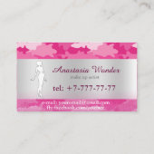 ロマンチックなピンクの迷彩柄がアーティストを作る 名刺 (裏面)