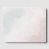 ロマンチックなピンクの青い花結婚の緑 ゲストブック (裏面)