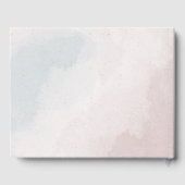 ロマンチックなピンクの青い花結婚の緑 ゲストブック (裏面)