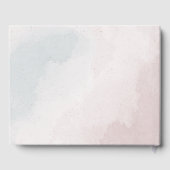 ロマンチックなピンクの青い花結婚の緑 ゲストブック (裏面)