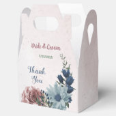 ロマンチックなピンクの青い花結婚の緑 フェイバーボックス (オープン)