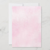 ロマンチックなピンクウォーターカラーフローラブライダルシャワー 招待状 (裏面)