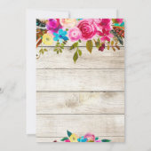 ロマンチックなピンクウォーターカラーフローラ結婚タイポグラフィ 招待状 (裏面)