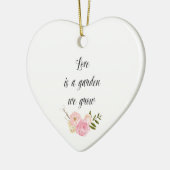 ロマンチックなピンクガーデンウォーターカラーフローラ セラミックオーナメント (左)