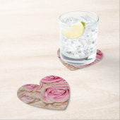 ロマンチックなピンククリームバラ ペーパーコースター (インサイチュ)