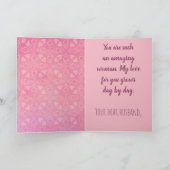 ロマンチックなピンクバレンタインデーのキツネのために シーズンカード (内部)