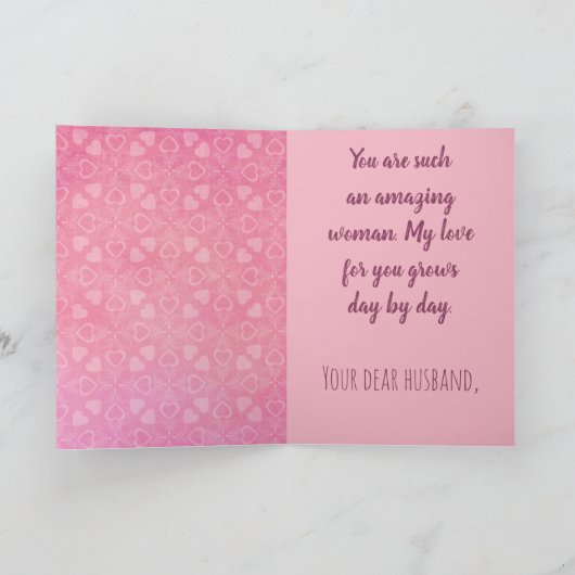 ロマンチックなピンクバレンタインデーのキツネのために シーズンカード (内部)