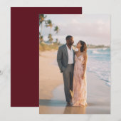 ロマンチックなピンクビーチの写真 招待状 (正面/裏面)