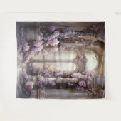 ロマンチックなピンクローゼアーチつるーズ タペストリー (正面(横))