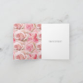 ロマンチックなピンクローゼズフローラサンキュー カード (内部)