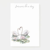 ロマンチックなピンクロータスフローラスワンズフォーエバーラブ ポストイット (正面)