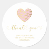 ロマンチックなピンク感謝していのハート ラウンドシール (正面)