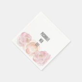 ロマンチックなピンク牡丹フローラ スタンダードカクテルナプキン (角)