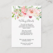 ロマンチックなピンク牡丹結婚フローラ詳細 エンクロージャーカード (正面)