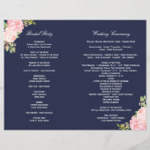 ロマンチックなピンク牡丹結婚式 プログラム (裏面)