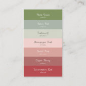 ロマンチックなピンク結婚のバラのカラーパレット エンクロージャーカード (裏面)