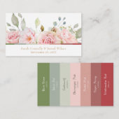 ロマンチックなピンク結婚のバラのカラーパレット エンクロージャーカード (正面/裏面)