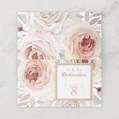 ロマンチックなピンク結婚のバラ プレイスカード (外部開封)