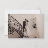 ロマンチックなピンク結婚の写真 サンキューカード (正面)