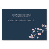 ロマンチックなピンク結婚フローラの宿泊カード テーブルナンバー (裏面)