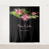 ロマンチックなピンク結婚フローラの背景 タペストリー (正面)