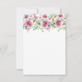 ロマンチックなピンク結婚フローラ 出欠カード (裏面)