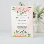 ロマンチックなピンク結婚フローラ 招待状 (スタンド正面)