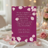 ロマンチックなピンク結婚花びらサンキューカード サンキューカード