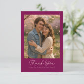 ロマンチックなピンク結婚花びらサンキューカード サンキューカード (スタンド正面)