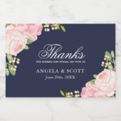 ロマンチックなピンク色の牡丹（3x2ブルーラベル付き） フードラベル (シングルラベル)