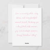 ロマンチックなピンク薄紫と白あじさいバレンタイン シーズンカード (裏面)