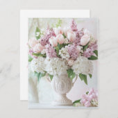 ロマンチックなピンク薄紫と白あじさいバレンタイン シーズンカード (正面/裏面)