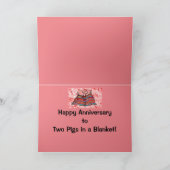 ロマンチックなピンク豚のハート記念日パーソナライズ カード (内部)