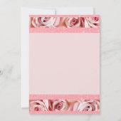 ロマンチックなピンク赤面フローラエレガントな結婚式 招待状 (裏面)