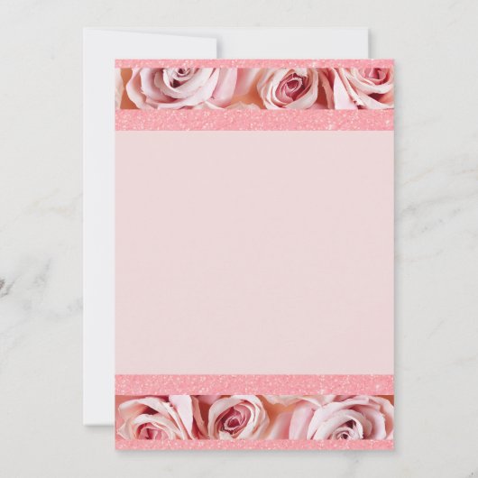 ロマンチックなピンク赤面フローラエレガントな結婚式 招待状 (裏面)