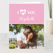 ロマンチックなピンク5枚の写真バレンタインデーが大好き カード (正面)