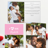 ロマンチックなピンク5枚の写真バレンタインデーが大好き カード